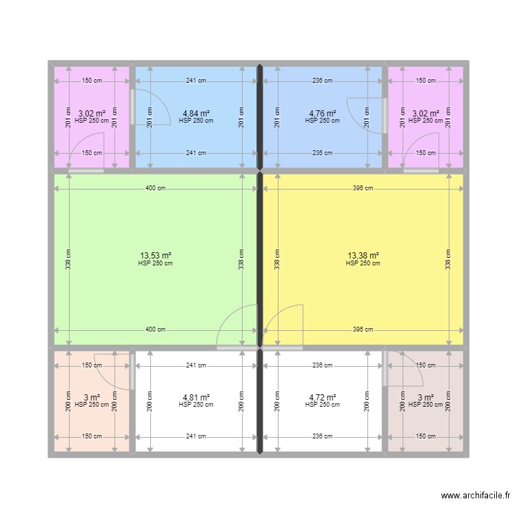 Maison Aboisso. Plan de 10 pièces et 58 m2