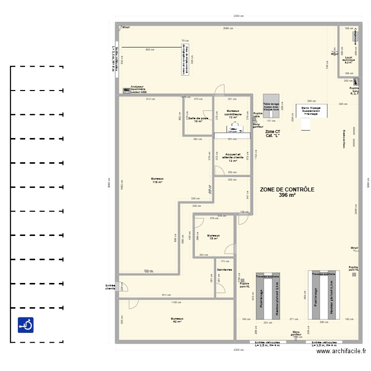 CCT mixte VL/CL Automobile Club du Nord MONS EN BAROEUL 59AUCM . Plan de 10 pièces et 670 m2