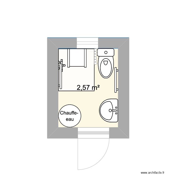 DAVID. Plan de 1 pièce et 3 m2