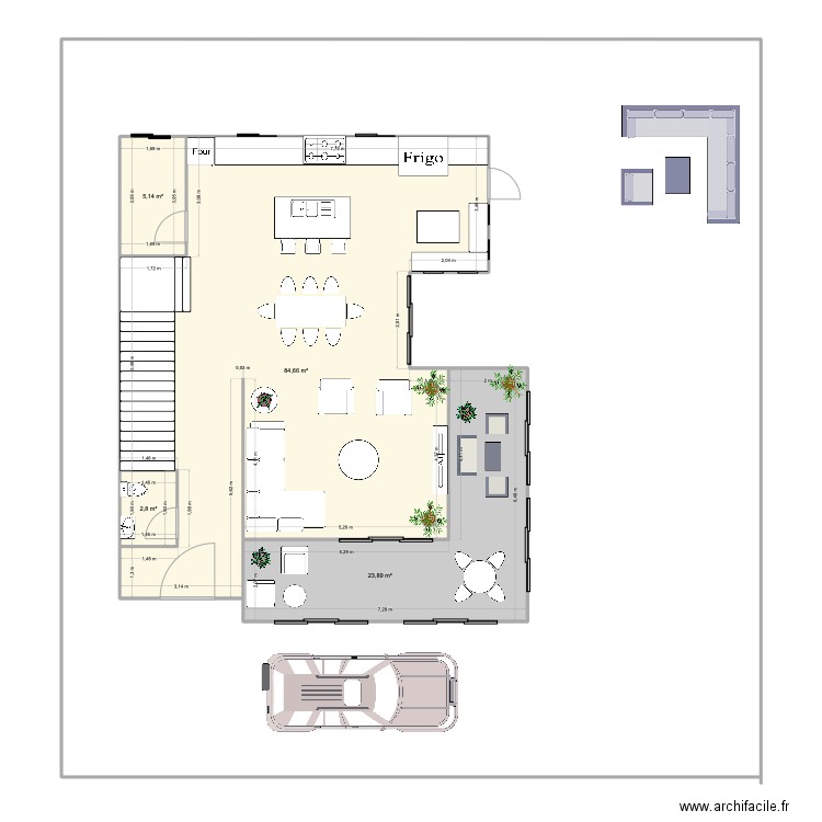 Maison Toure. Plan de 19 pièces et 360 m2