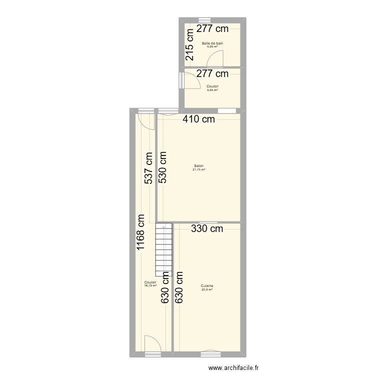 FRESCHI.RICAU RDC. Plan de 5 pièces et 71 m2