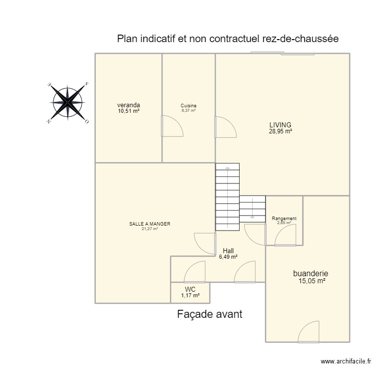 lenoir rez. Plan de 8 pièces et 94 m2