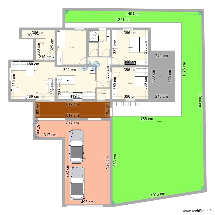 Maison Balan. Plan de 12 pièces et 306 m2