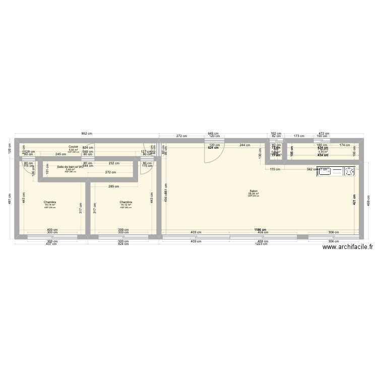 villa . Plan de 7 pièces et 104 m2