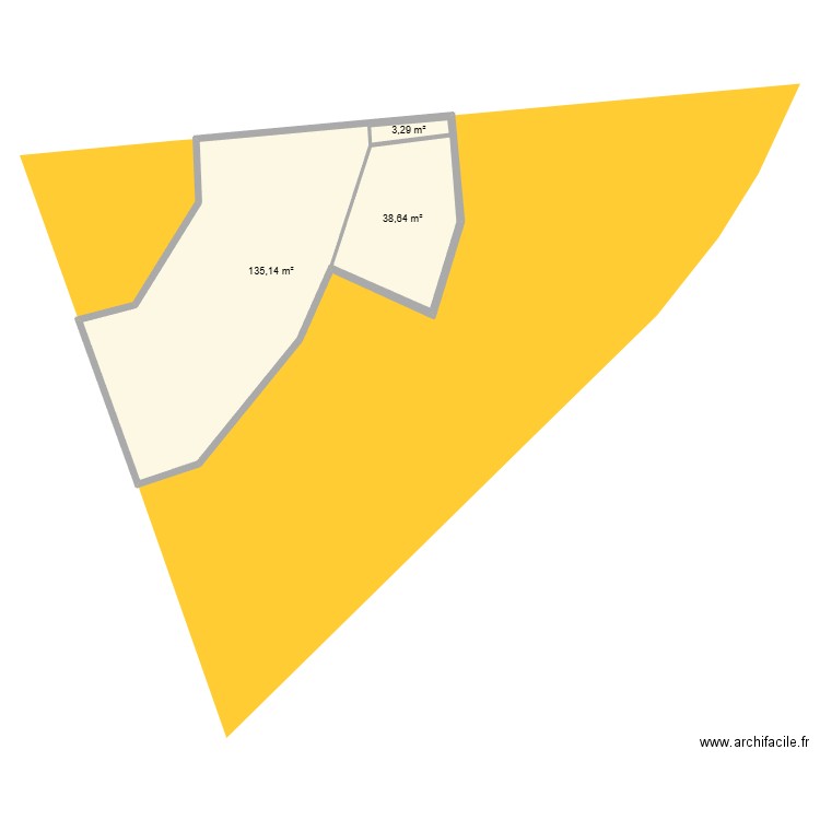 boulangerie. Plan de 3 pièces et 221 m2