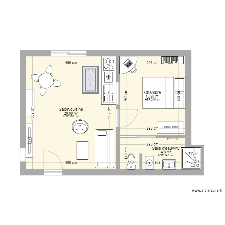 sci massa pierre cenon version 1. Plan de 3 pièces et 35 m2