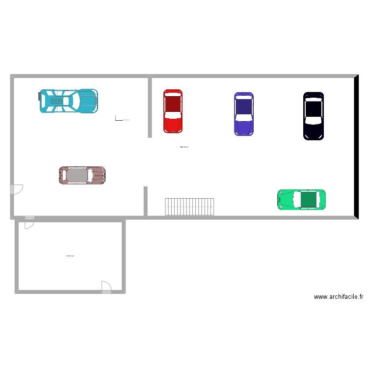 plan garage. Plan de 2 pièces et 387 m2