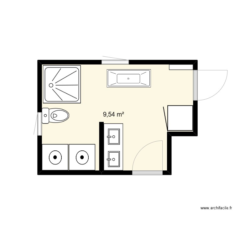 Plan Mic G. Plan de 1 pièce et 10 m2