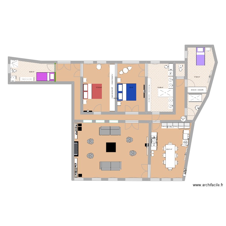 46 SADA 11. Plan de 8 pièces et 159 m2