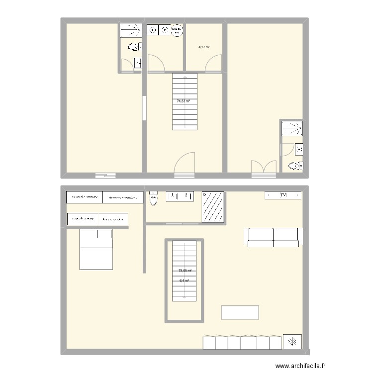 Espiga Pl0. Plan de 4 pièces et 171 m2