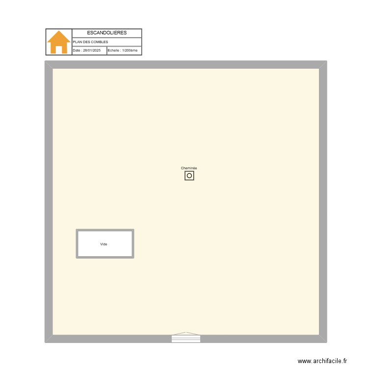 EscandolieresCOMBLES. Plan de 2 pièces et 86 m2