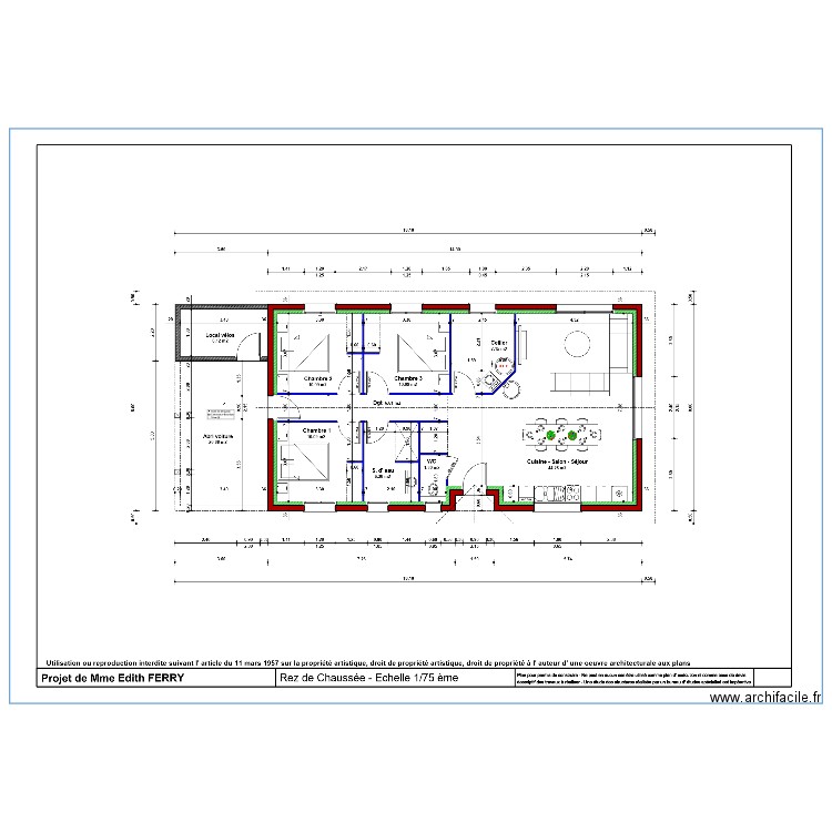 Edith FERRY. Plan de 0 pièce et 0 m2