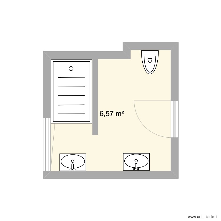 salle de bain. Plan de 1 pièce et 7 m2