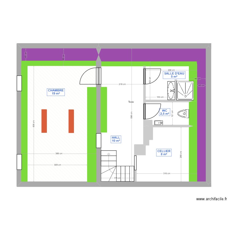 V202410_R-1. Plan de 1 pièce et 25 m2