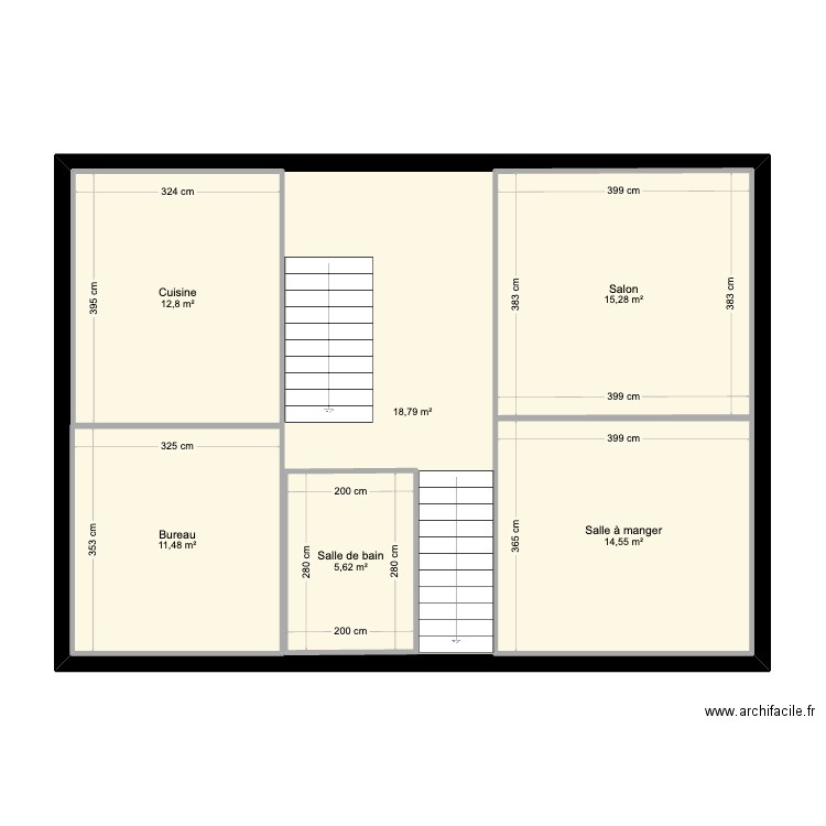 RDC Maison. Plan de 6 pièces et 142 m2