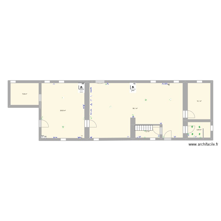 celia bas. Plan de 6 pièces et 111 m2