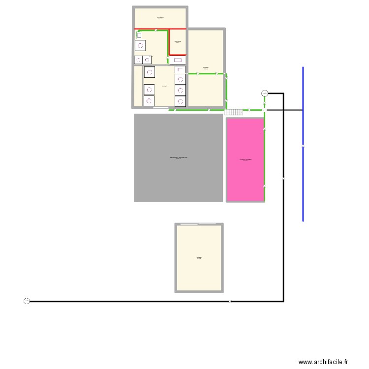 plan de cave. Plan de 8 pièces et 433 m2