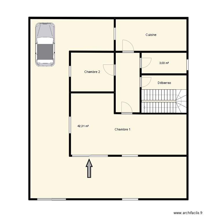 Villa Hammam chatt RDC. Plan de 7 pièces et 86 m2