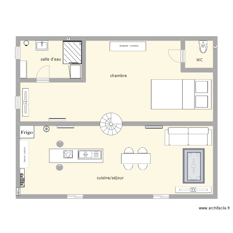 77 pierre et marie. Plan de 4 pièces et 112 m2