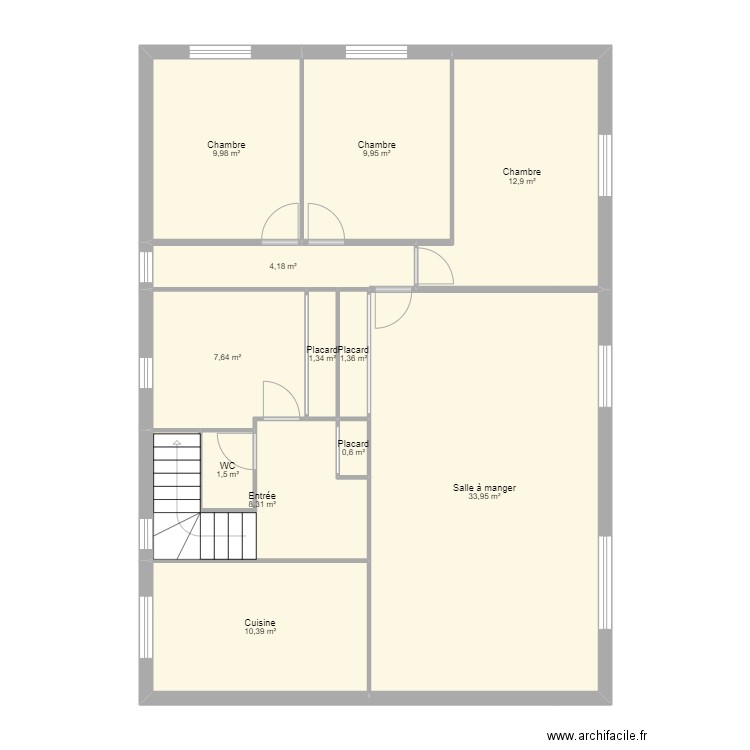 Maison réno 3. Plan de 12 pièces et 102 m2