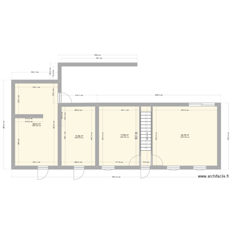 la glacerie. Plan de 4 pièces et 73 m2