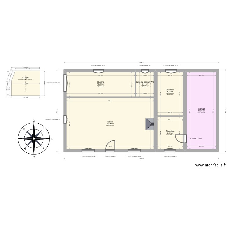 ML24010685  DEMANGE. Plan de 6 pièces et 85 m2