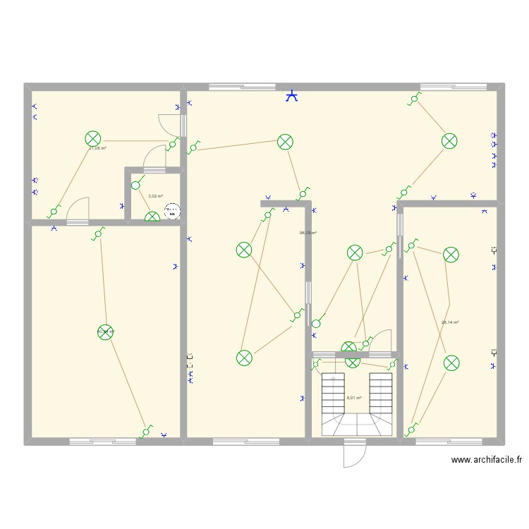 Elec Quentin schéma 2. Plan de 6 pièces et 199 m2