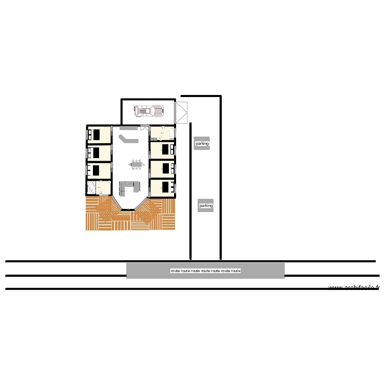 maison david. Plan de 7 pièces et 94 m2