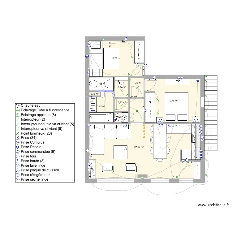 Auron RDC - Cime d'Auron (Projet Elect). Plan de 11 pièces et 57 m2