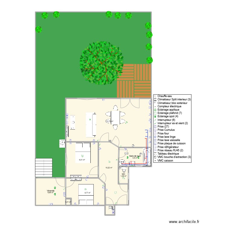 LA BLANCARDE ELECTRICITE. Plan de 9 pièces et 175 m2