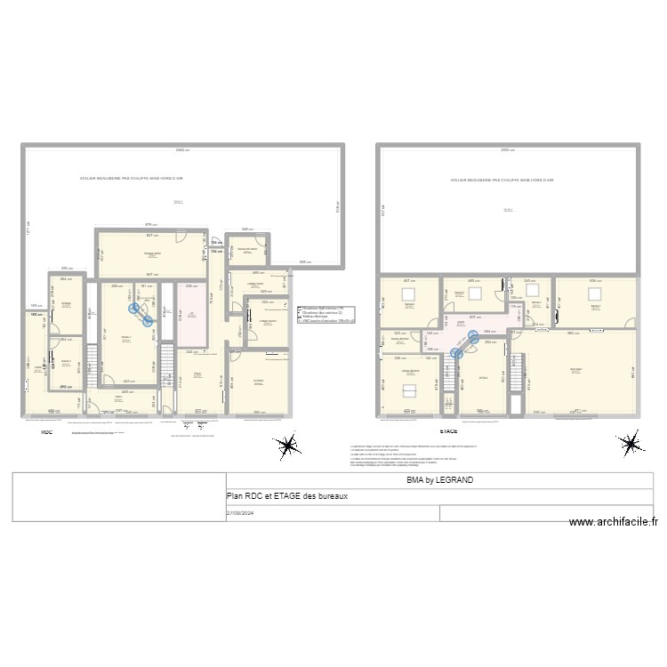 BMA LEGRAND. Plan de 28 pièces et 837 m2