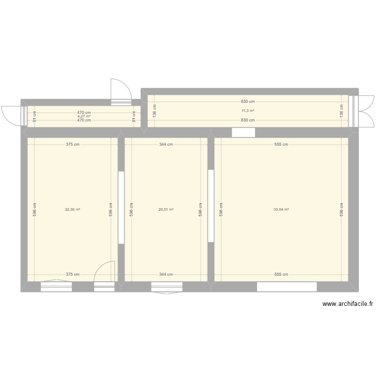 etang. Plan de 5 pièces et 91 m2