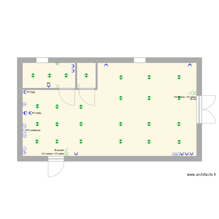 LONG Didier. Plan de 3 pièces et 41 m2