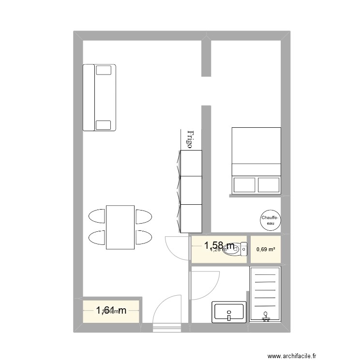 dierstein 2. Plan de 3 pièces et 3 m2