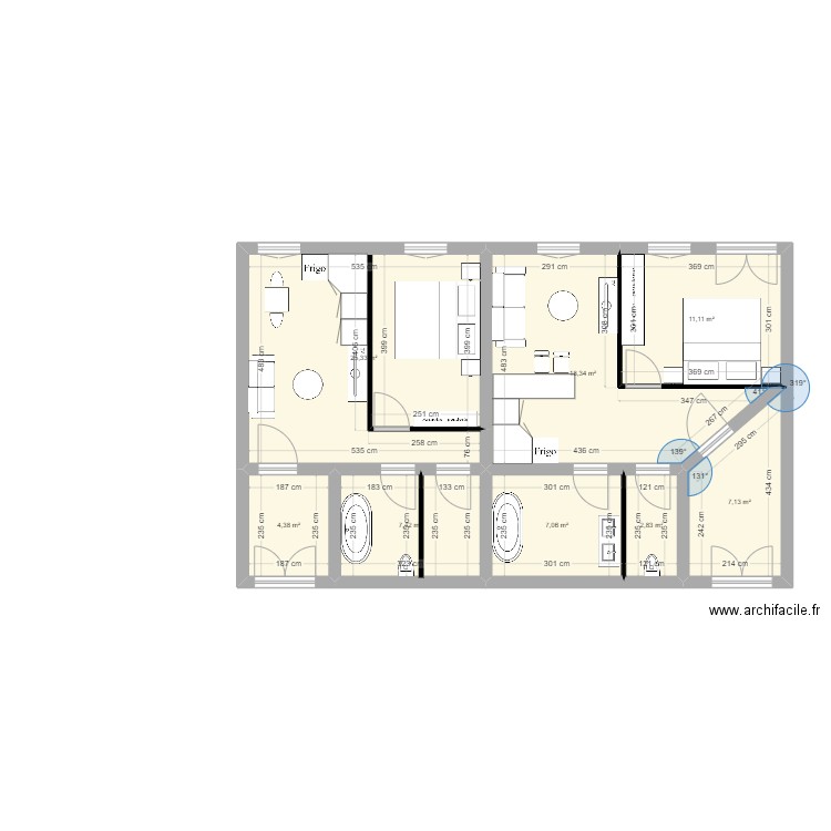 RDJ LOMBEZ . Plan de 8 pièces et 84 m2