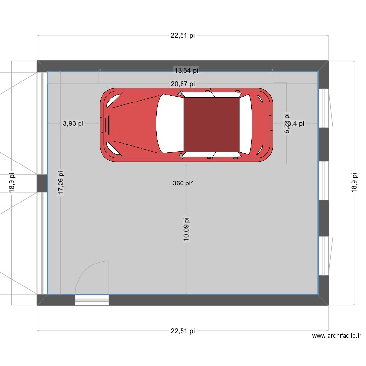 Garage. Plan de 1 pièce et 33 m2