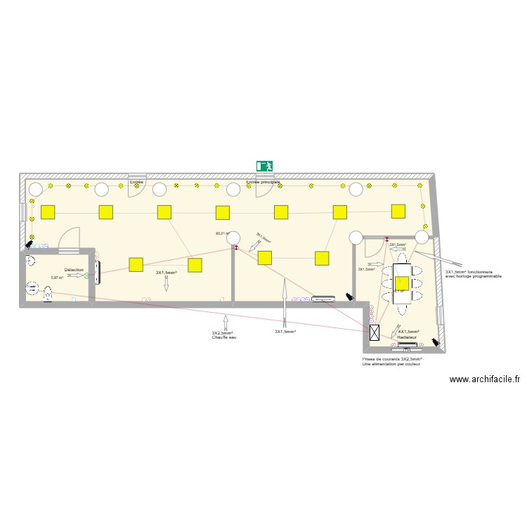 BUREAU ANGERS. Plan de 3 pièces et 102 m2