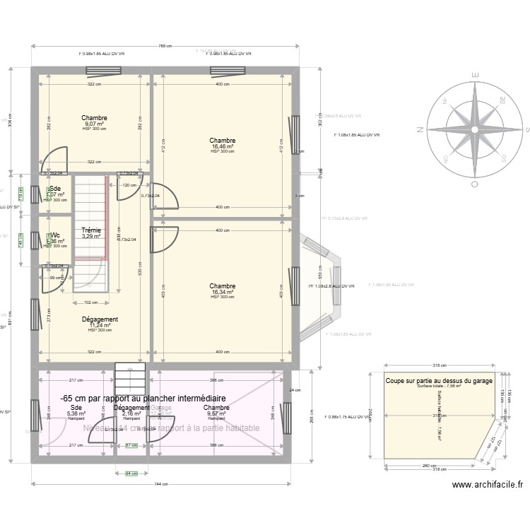 ML24017898 QUESSETTE. Plan de 15 pièces et 224 m2