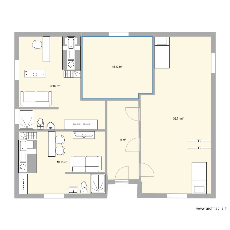 zouftgen. Plan de 5 pièces et 103 m2