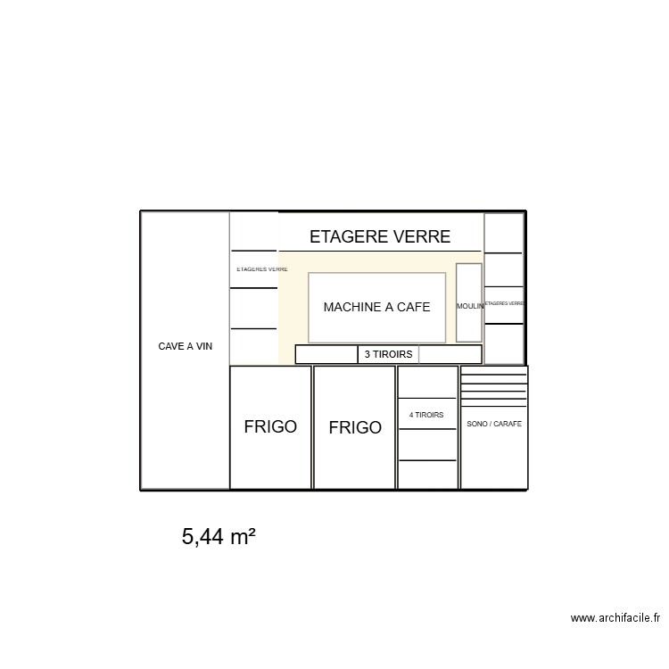 BAR GICP. Plan de 1 pièce et 5 m2