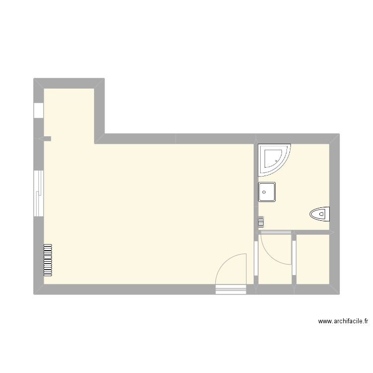 Corniche. Plan de 4 pièces et 28 m2