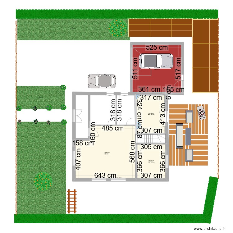 Maison Cize. Plan de 4 pièces et 85 m2