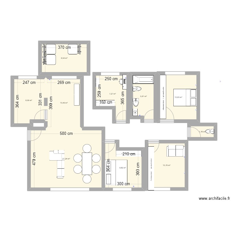 Otto-Hahn-Straße. Plan de 10 pièces et 101 m2