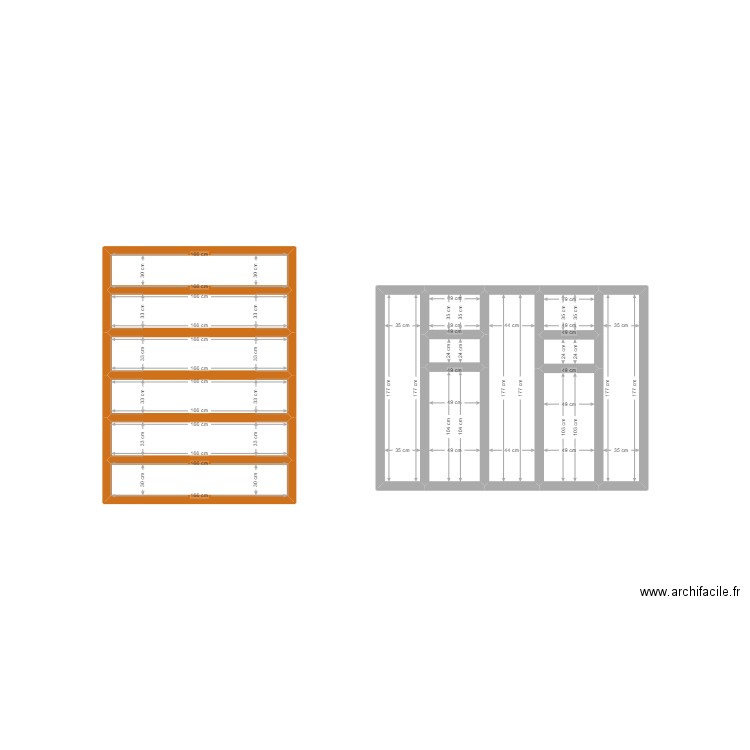 sol. Plan de 15 pièces et 7 m2