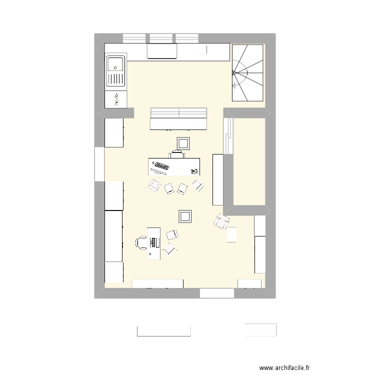 plan magasin. Plan de 2 pièces et 26 m2