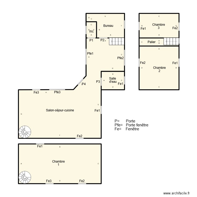 PLOMEUR TYMEN. Plan de 8 pièces et 73 m2