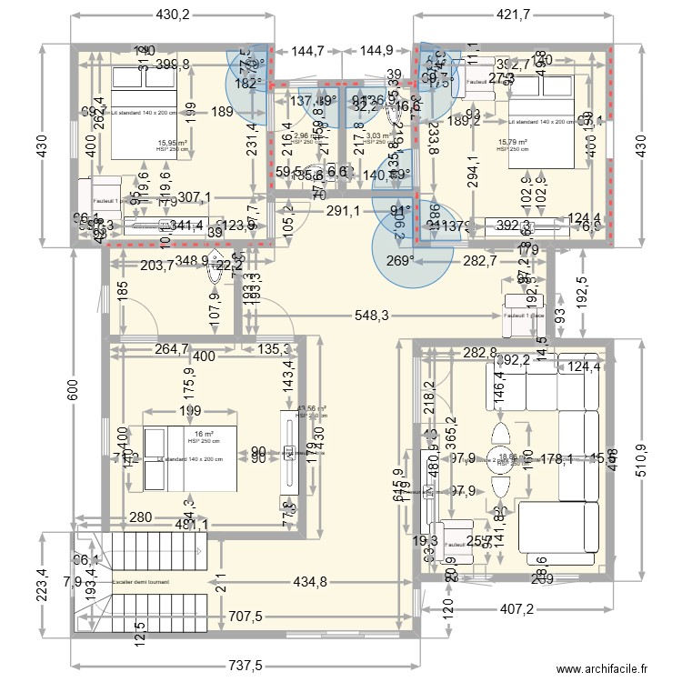 future archetec. Plan de 7 pièces et 116 m2