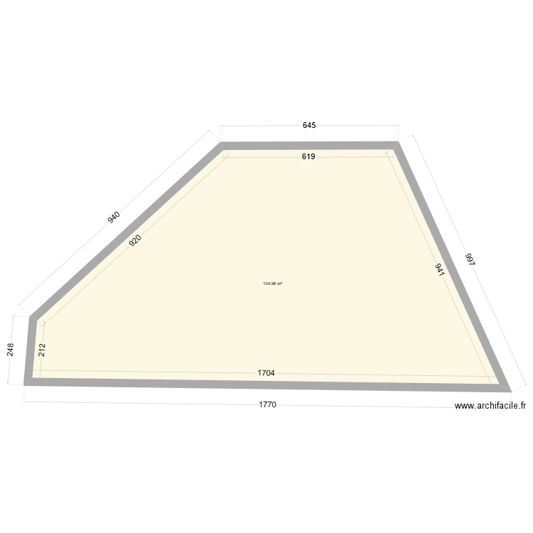 Projet Albretch. Plan de 1 pièce et 105 m2