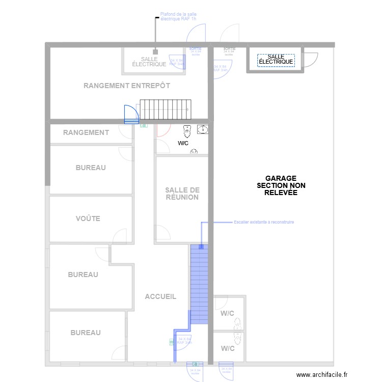 PLAN 1ER ÉTAGE CHAMBLY SJ. Plan de 15 pièces et 310 m2