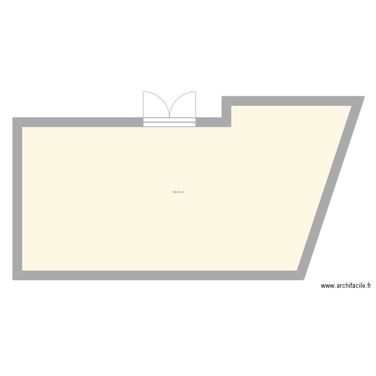 grange. Plan de 1 pièce et 150 m2